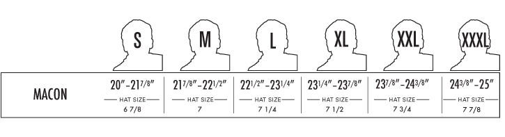 Bern Macon Helmet sizing chart