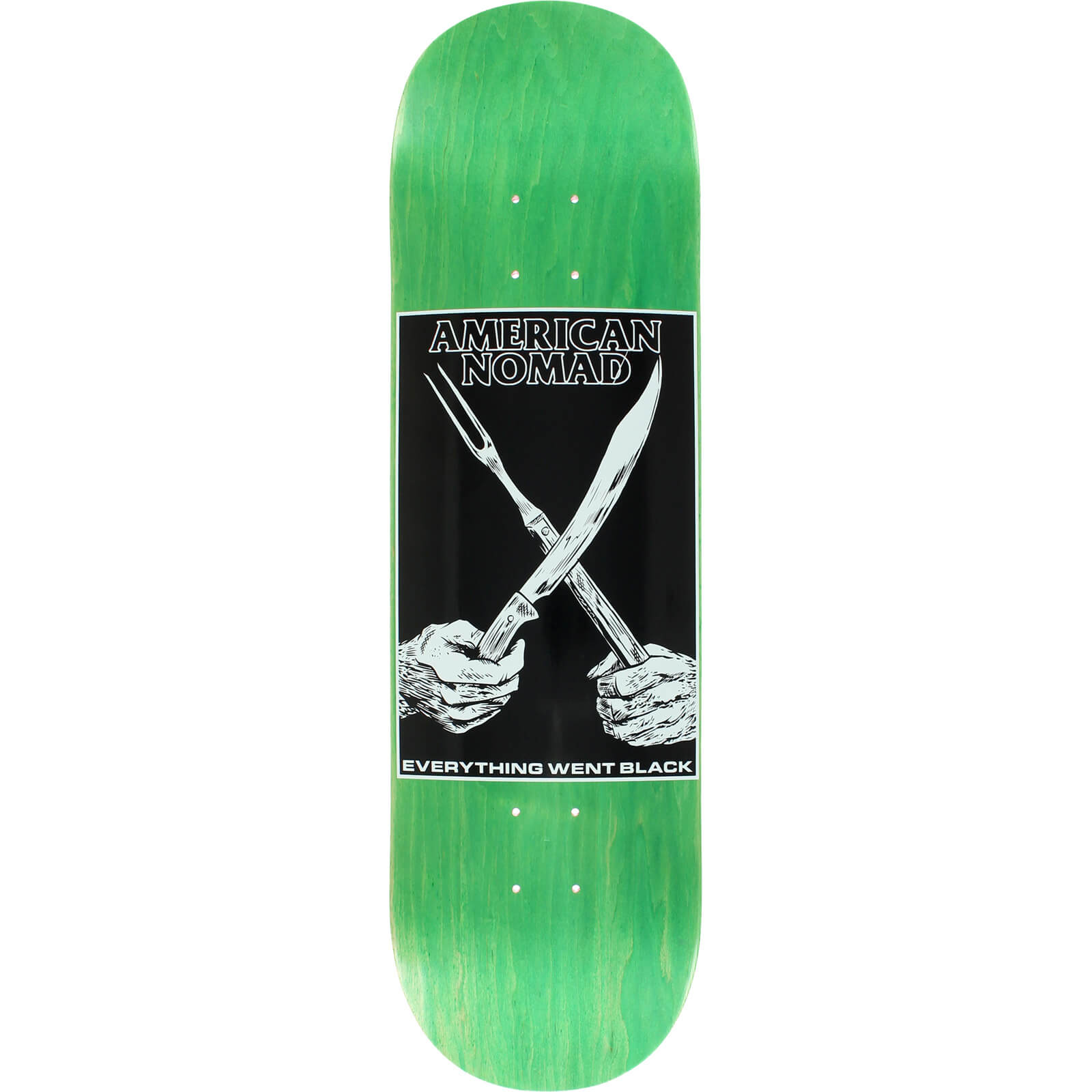 American Nomad Skateboards Tato Green Skateboard Deck  8.75 x 32.75  Warehouse Skateboards