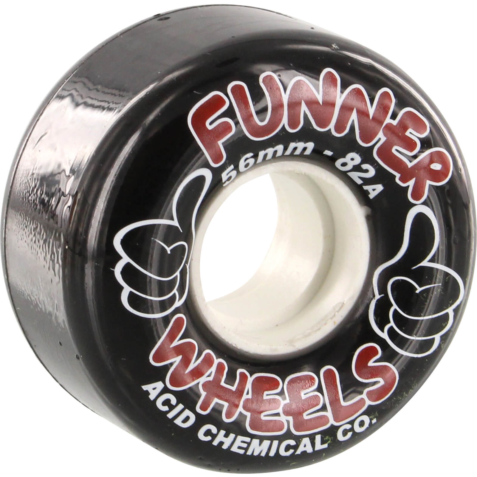 Acid Chemical Wheels Thumbs Up Black Skateboard Wheels  56mm 82a Set of 4  Warehouse Skateboards