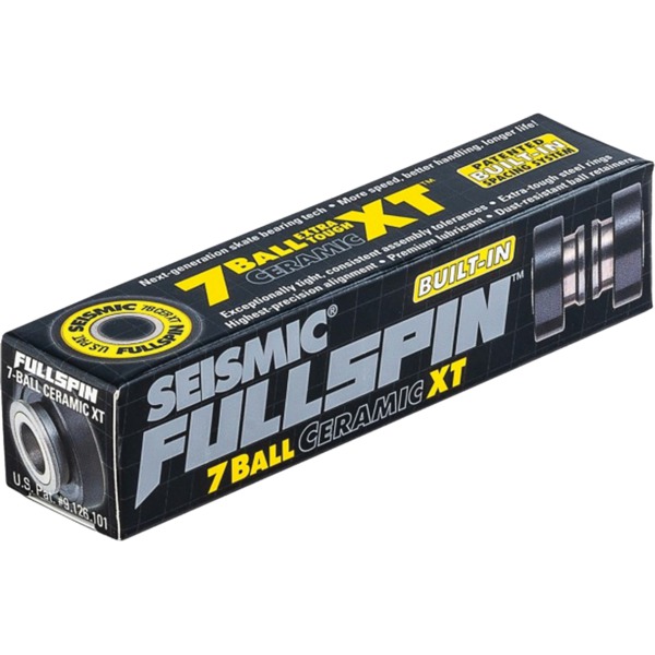 Seismic Skate Systems Fullspin 8mm 7-Ball Ceramic XT Built-In Skateboard Bearings