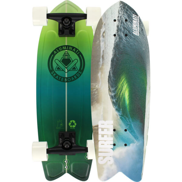 Aluminati Skateboards Surfer Mag Ireland Complete Cruiser Skateboard  8.5 x 25.75  Warehouse 