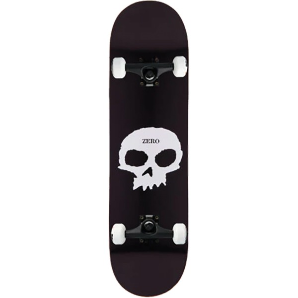 Zero Skateboards Single Skull Black / White Complete Skateboard - 7.75" x 31.1"