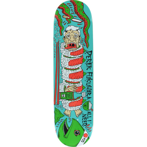 All I Need Skateboards Derek Fukuhara Sushi Skateboard Deck  8.1 x 32  Warehouse Skateboards