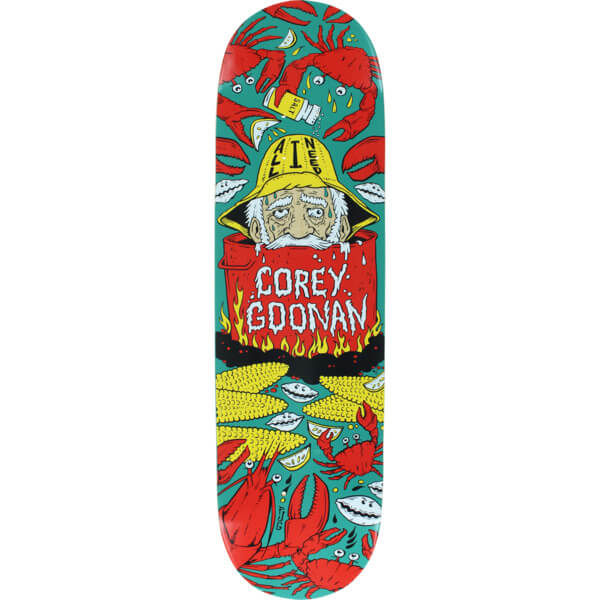 All I Need Skateboards Corey Goonan Clam Boiled Skateboard Deck  8.5 x 32  Warehouse Skateboards