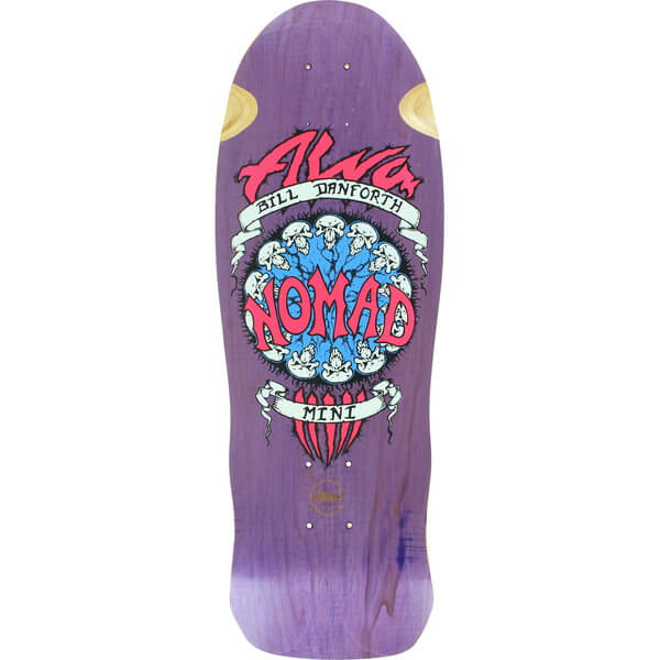 Alva Skateboards Bill Danforth Nomad Mini Purple Skateboard Deck Reissue  9.62 x 28.5 