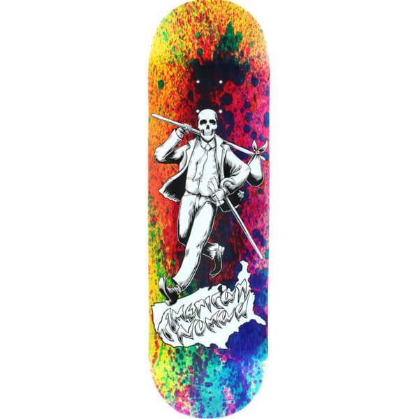 American Nomad Skateboards Hobo Splatter Tie Dye Skateboard Deck  9 x 33  Warehouse Skateboards