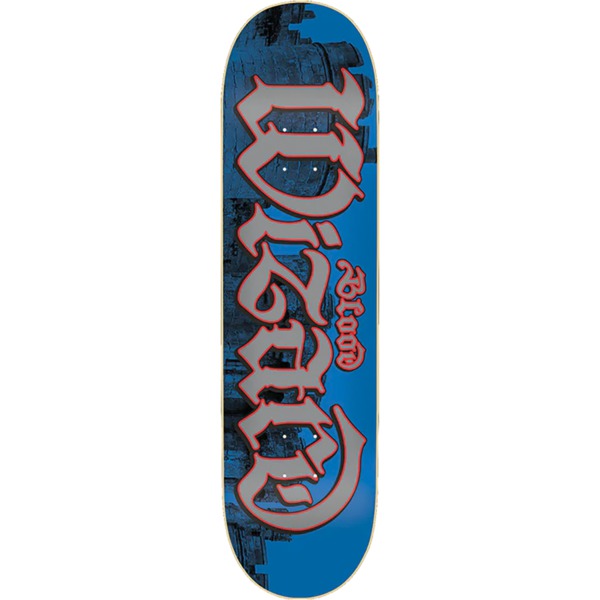 Blood Wizard Skateboards Castles Script Blue / Silver Skateboard Deck - 8" x 31.375"