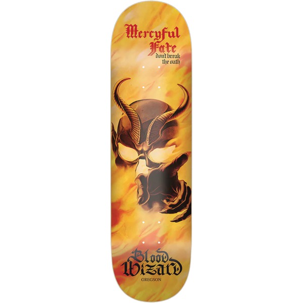 Blood Wizard Skateboards Chris Gregson Mercyful Fate Skateboard Deck Square Tail - 8.5" x 31.5"