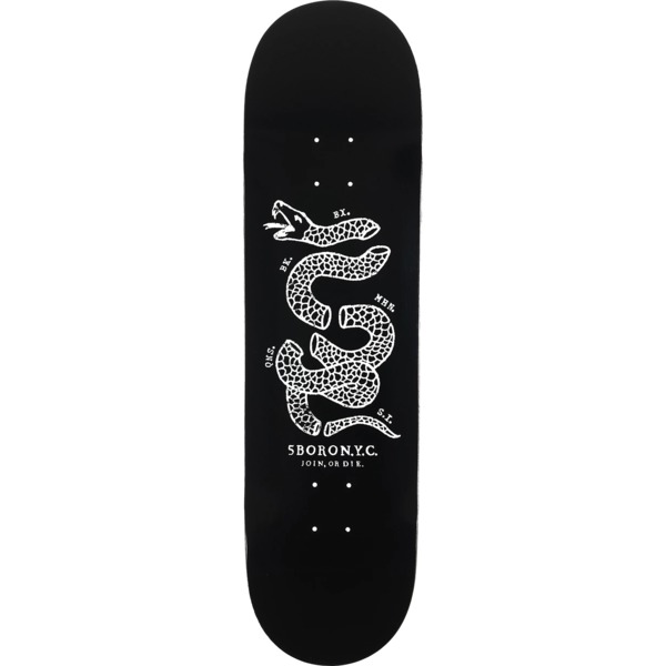 5Boro NYC Skateboards Join or Die Black / White Skateboard Deck - 8.75" x 32.25"