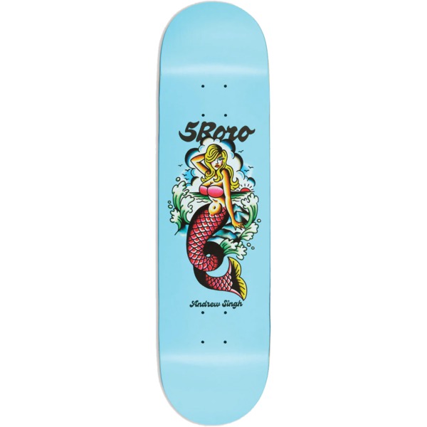 5Boro NYC Skateboards Andrew Singh Mermaid Blue Skateboard Deck - 8.37" x 31.9"