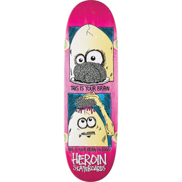 Heroin Skateboards Brain On Eggs Skateboard Deck - 9.5" x 32"