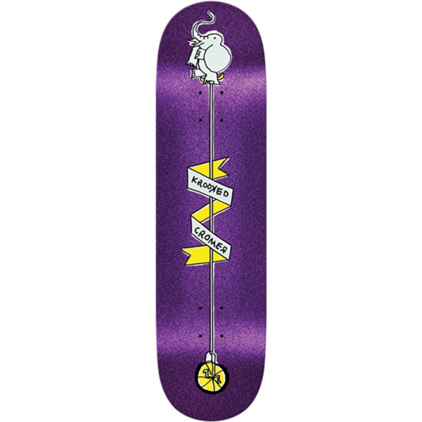 Krooked Skateboards Brad Cromer Unicycle Purple Skateboard Deck - 8.38" x 32.25"