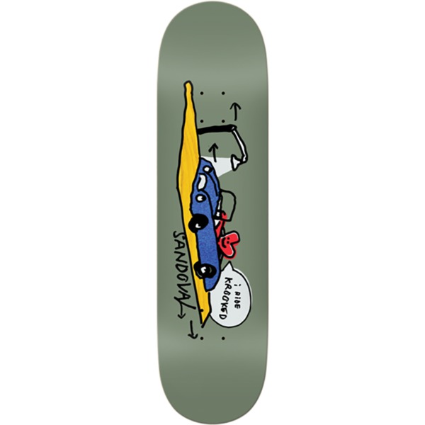 Krooked Skateboards Ronnie Sandoval I Ride Gray Skateboard Deck - 8.62" x 32.56"