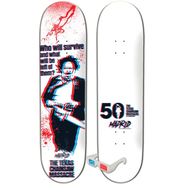 Madrid Skateboards Texas Chainsaw Massacre LTD Survive 3D Skateboard Deck - 8.5" x 32.5"