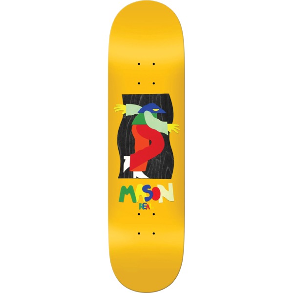 Real Skateboards Mason Silva By Marbie Yellow Skateboard Deck - 8.5" x 31.8"