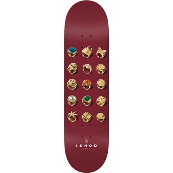 Real Skateboards Ishod Wair Jewler Burgundy Skateboard Deck - 8" x 31.5"