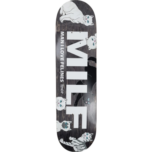 Rip N Dip Man I Love Felines Black Skateboard Deck - 8.5" x 31.75"