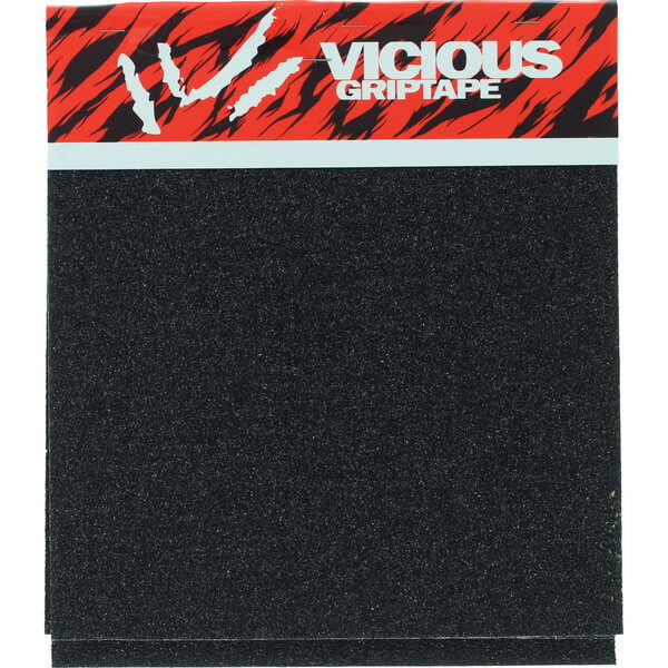 Vicious Grip Tape 4 Squares (10" x 11") Black Griptape 4 Pieces 11" X 10" Pre-Cut Squares - 11" x 40"