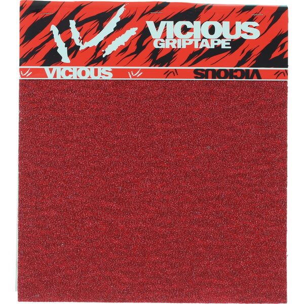 Vicious Grip Tape 4 Squares (10" x 11") Red Griptape 4 Pieces 11" X 10" Pre-Cut Squares, Overall Size - 11" x 40"