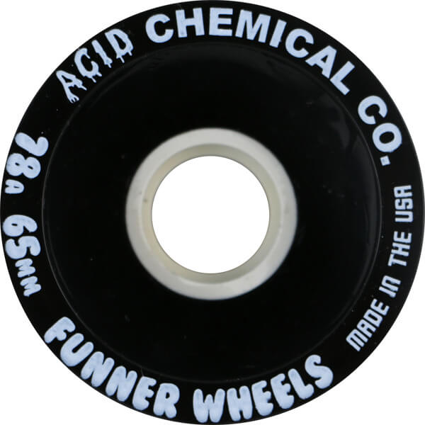 Acid Chemical Wheels Classic Cuts Black Longboard Skateboard Wheels  65mm 78a Set of 4 