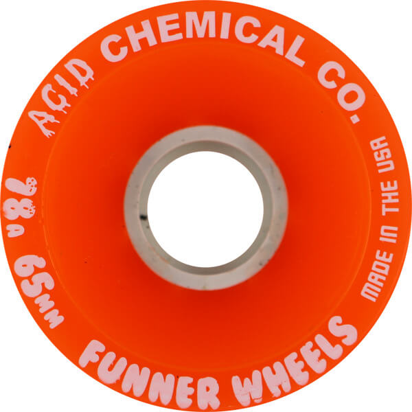 Acid Chemical Wheels Classic Cuts Orange Longboard Skateboard Wheels  65mm 78a Set of 4 