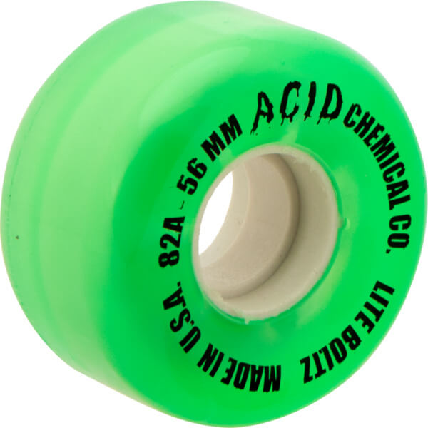 Acid Chemical Wheels Clean Machine Green \/ White Skateboard Wheels  56mm 82a Set of 4 