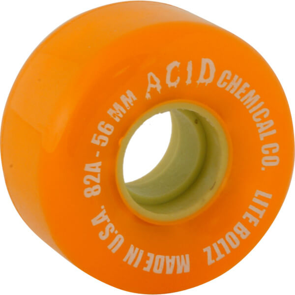 Acid Chemical Wheels Clean Machine Orange \/ Lime Skateboard Wheels  56mm 82a Set of 4 