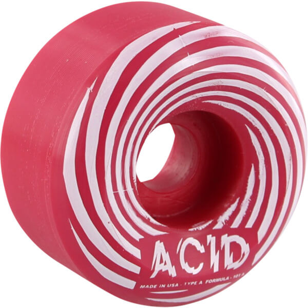 Acid Chemical Wheels Type A Swirl Sidecuts Red Skateboard Wheels  52mm 101a Set of 4 