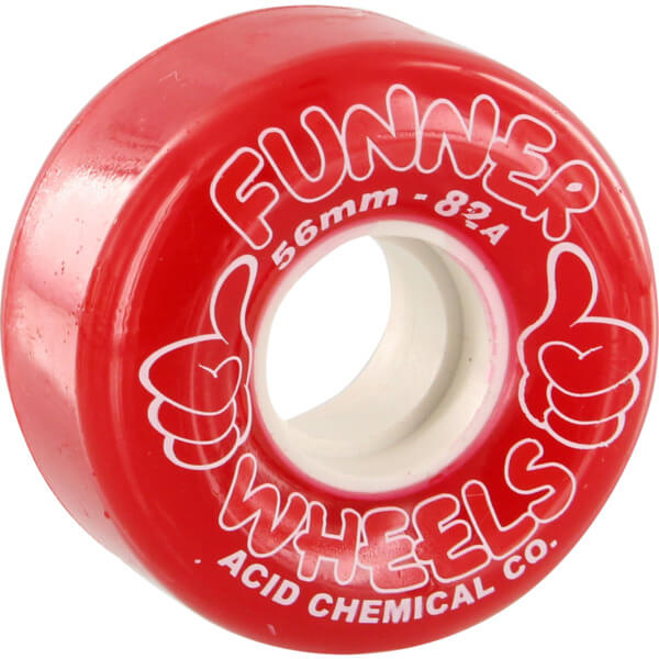 Acid Chemical Wheels Thumbs Up Red Skateboard Wheels  56mm 82a Set of 4  Warehouse Skateboards