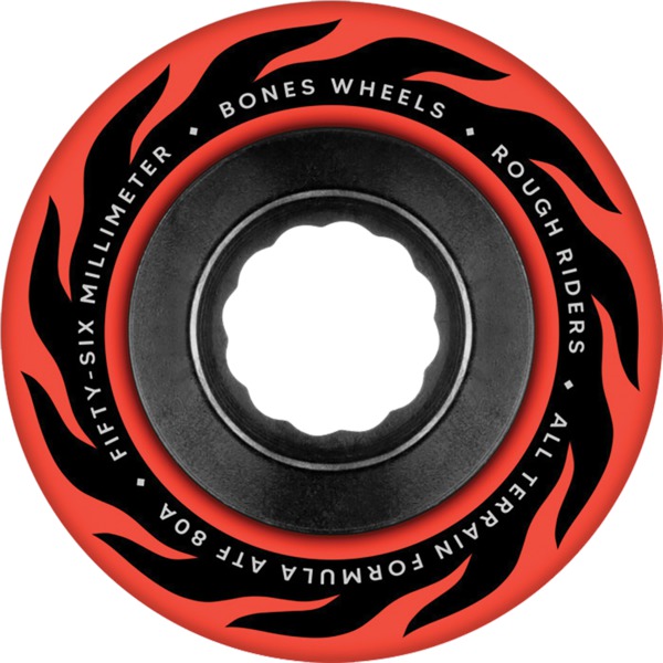 Bones Wheels ATF Rough Rider Eternal Flame Red Skateboard Wheels - 56mm 80a (Set of 4)