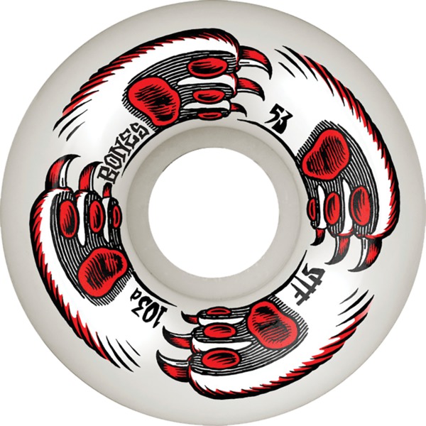 Bones Wheels Kitty Twister White Skateboard Wheels - 53mm 103a (Set of 4)