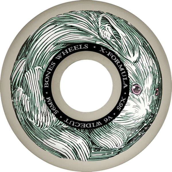 Bones Wheels XF X95 V6 Wide-Cut Money Bunny Natural Skateboard Wheels - 56mm 95a (Set of 4)