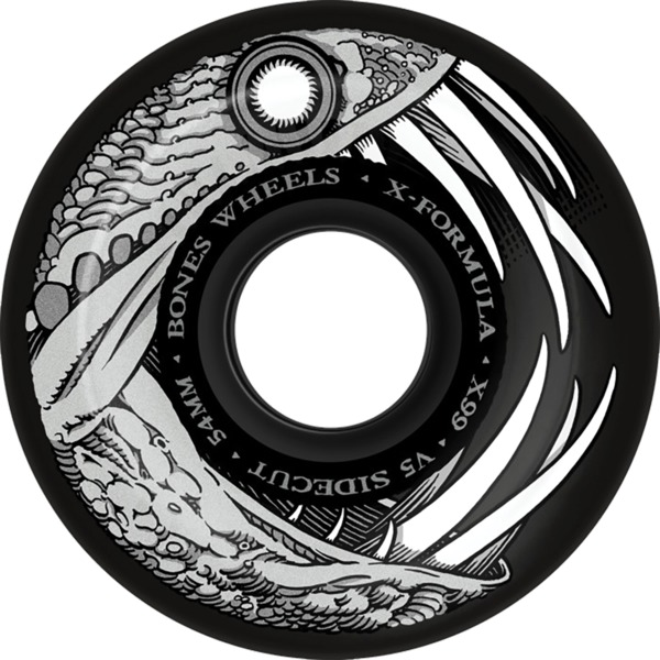 Bones Wheels XF X99 V5 Sidecut Dark Waters Black Skateboard Wheels - 54mm 99a (Set of 4)