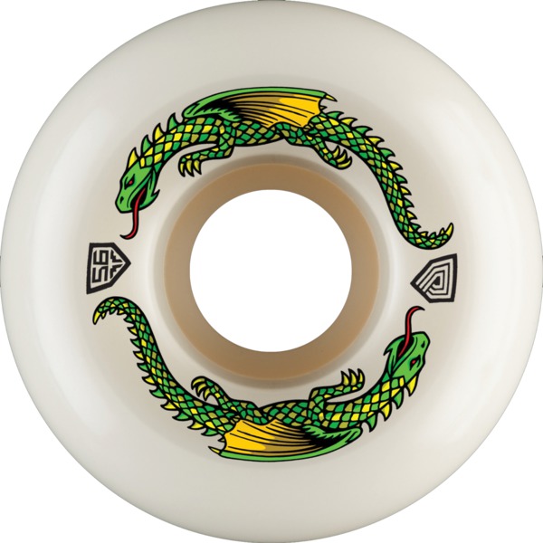 Powell Peralta Dragon Formula White Skateboard Wheels 40mm Cp - 56mm 93a (Set of 4)