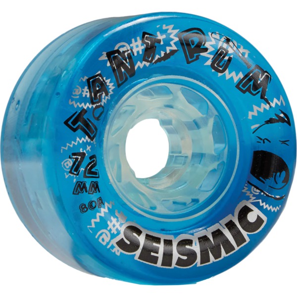 Seismic Skate Systems Tantrum Crystal Clear Blue Skateboard Wheels - 72mm 80a (Set of 4)