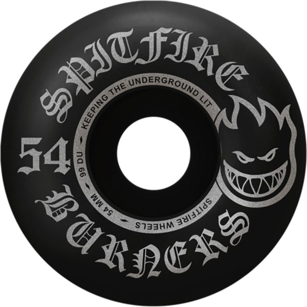 Spitfire Wheels Burners Black Skateboard Wheels - 54mm 99a (Set of 4)