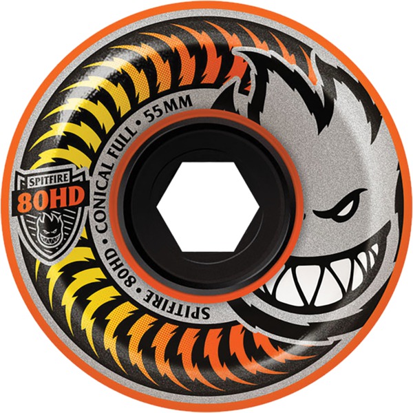 Spitfire Wheels 80HD Fade Conical Full Orange Skateboard Wheels - 55mm 80a (Set of 4)