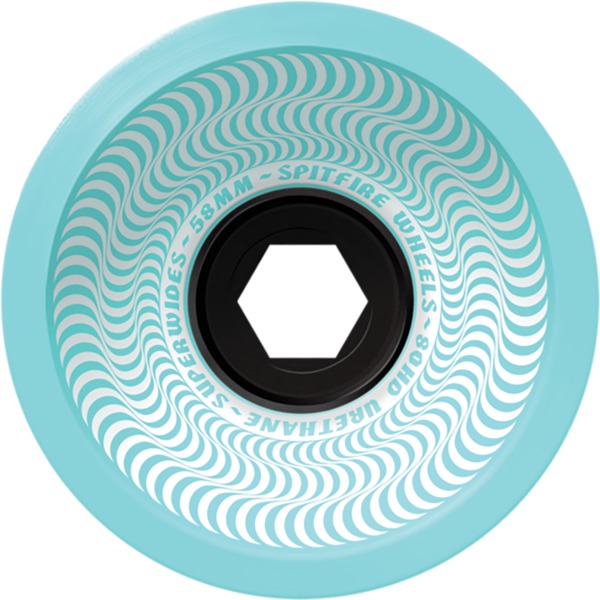 Spitfire Wheels 80HD Superwide Seafoam Blue Skateboard Wheels - 58mm 80a (Set of 4)