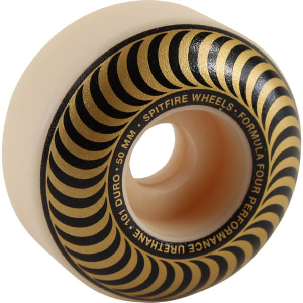 Spitfire Wheels Formula Four Classic Swirl White w/ Bronze Skateboard Wheels - 50mm 101a (Set of 4)