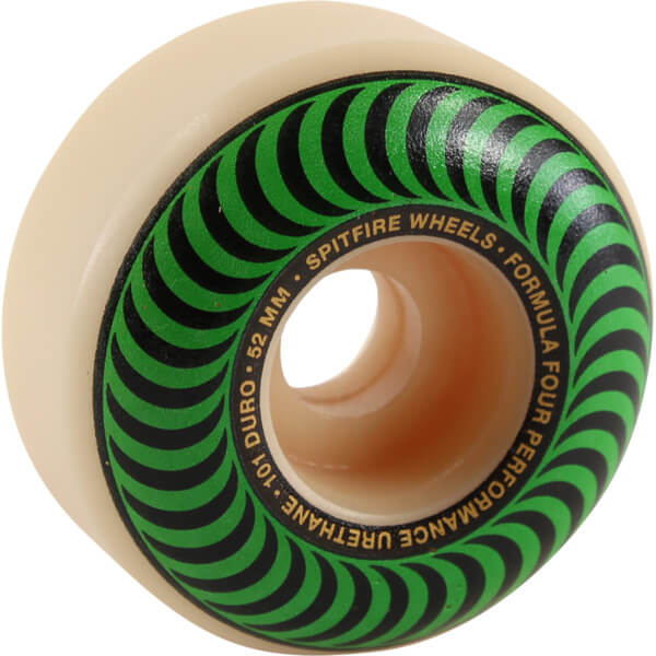 Spitfire Wheels Formula Four Classic Swirl White w/ Green Skateboard ...