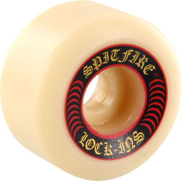 Spitfire Wheels Formula Four Lock-Ins White / Red Skateboard Wheels - 55mm 101a (Set of 4)