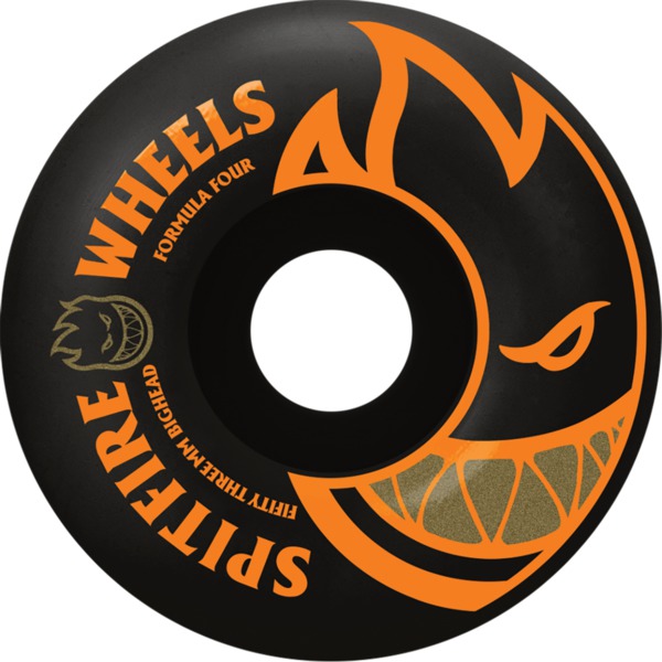 Spitfire Wheels Formula Four Classic Bighead Black / Orange Skateboard Wheels - 53mm 99a (Set of 4)