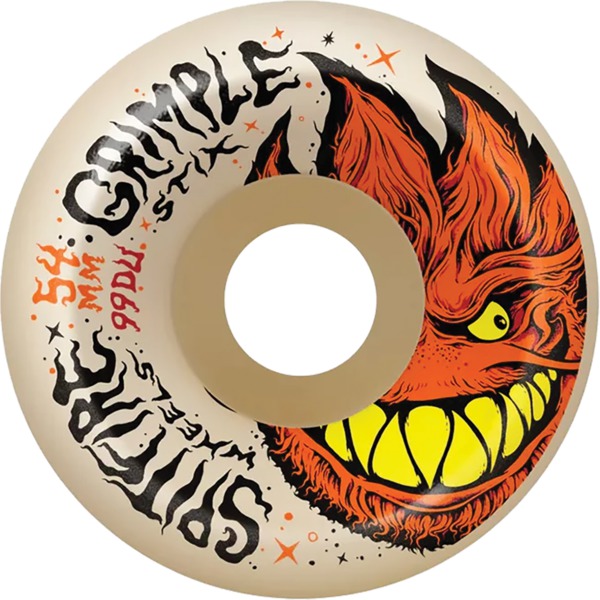 Spitfire Wheels Formula Four Lock-In Full Grimplehead Natural Skateboard Wheels - 54mm 99a (Set of 4)