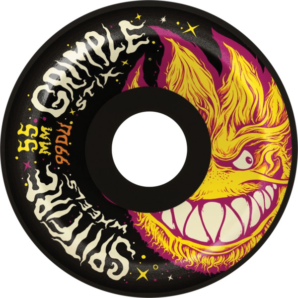 Spitfire Wheels Formula Four Lock-In Full Grimplehead Black Skateboard Wheels - 55mm 99a (Set of 4)