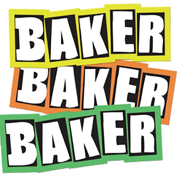 Baker Skateboards 12 Pack Assorted Brand Logo Sticker Pack