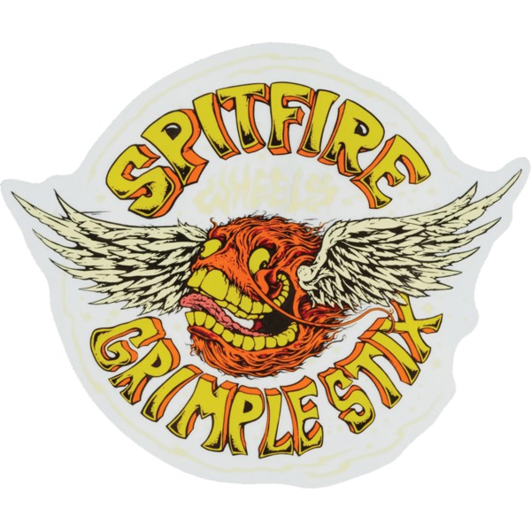 Spitfire Wheels Flying Grimple Large Orange / Yellow Skate Sticker