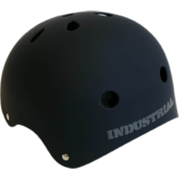 Industrial Skateboards Flat Black Skate Helmet - Medium