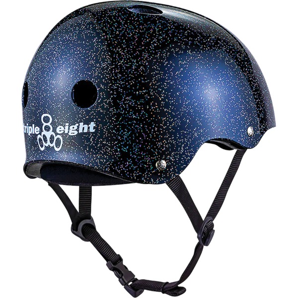 Triple 8 Skateboard Pads Deep Cover Black Glitter Skate Helmet - S/M 21" - 22.5"