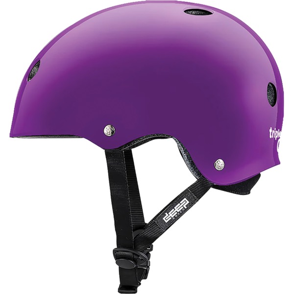 Triple 8 Skateboard Pads Deep Cover Gloss Purple Skate Helmet CPSC Certified - XL/XXL 23.5" - 24.5"