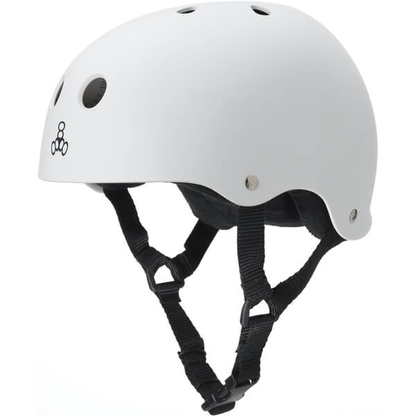 Triple 8 Skateboard Pads Sweatsaver Helmet with Sweatsaver Liner White Rubber Skate Helmet - Large / 22.1" - 22.9"